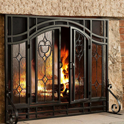 Floral Glass Panel Screen | Plow & Hearth