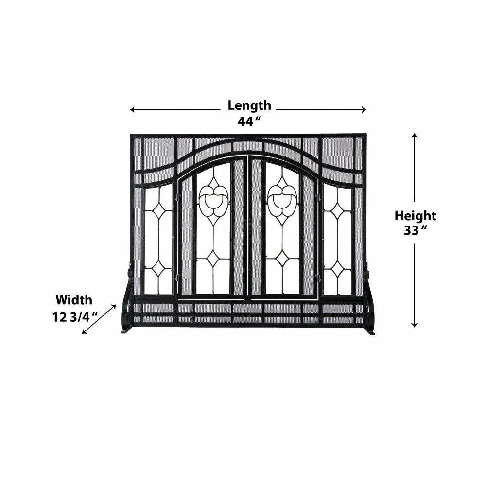 Floral Glass Panel Screen | Plow & Hearth
