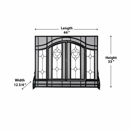 Floral Glass Panel Screen | Plow & Hearth