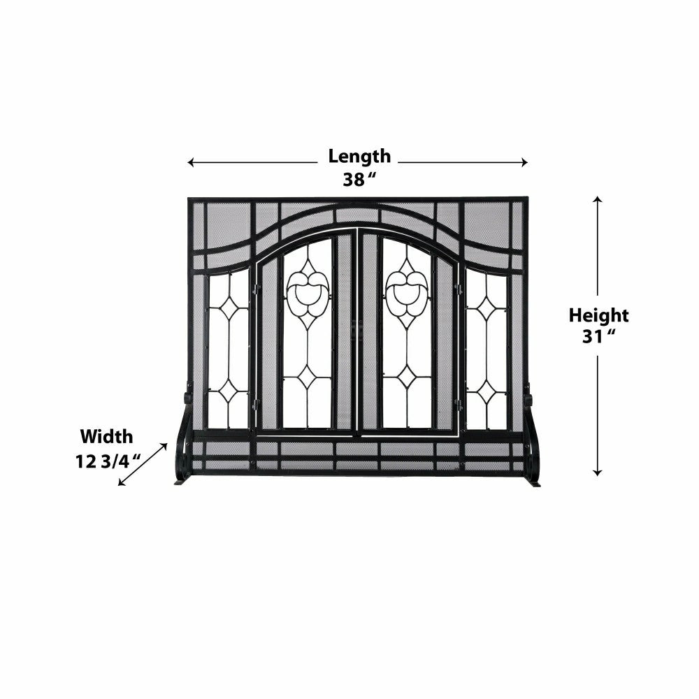 Floral Glass Panel Screen | Plow & Hearth