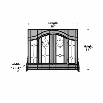 Floral Glass Panel Screen | Plow & Hearth