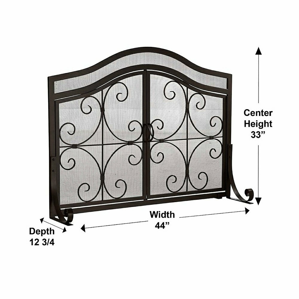 Large Crest Flat Guard Fireplace Screen | Plow & Hearth