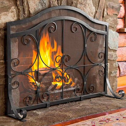 Large Crest Flat Guard Fireplace Screen | Plow & Hearth