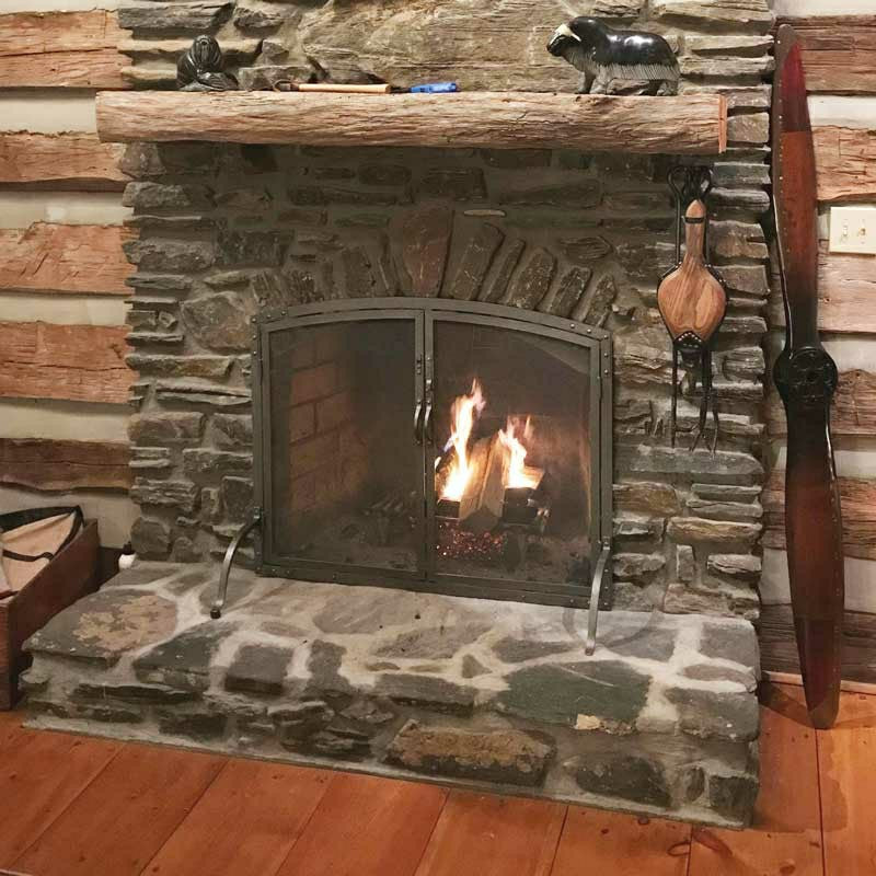 Old World Forged Iron Arched Door Fireplace Screen | Plow & Hearth