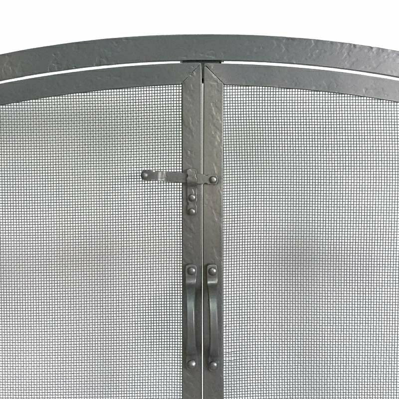 Old World Forged Iron Arched Door Fireplace Screen | Plow & Hearth