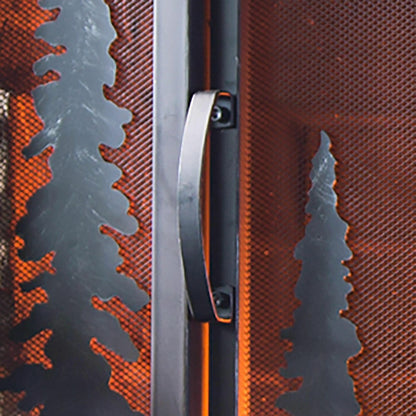 Small Mountain Cabin Fire Screen With Door | Plow & Hearth