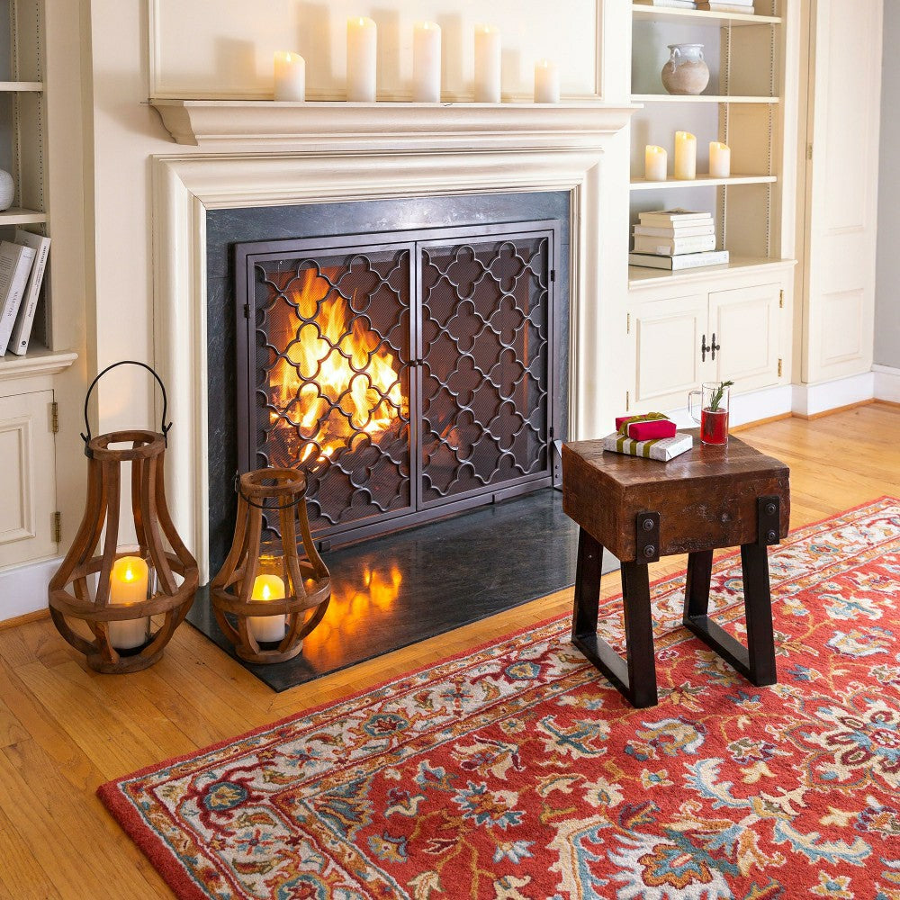 Large Geometric Screen W/Doors | Plow & Hearth