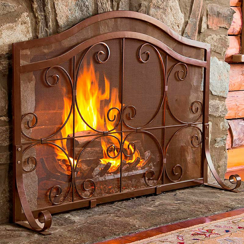 Large Crest Flat Guard Fireplace Screen | Plow & Hearth