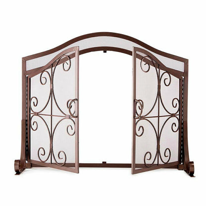 Large Crest Flat Guard Fireplace Screen | Plow & Hearth