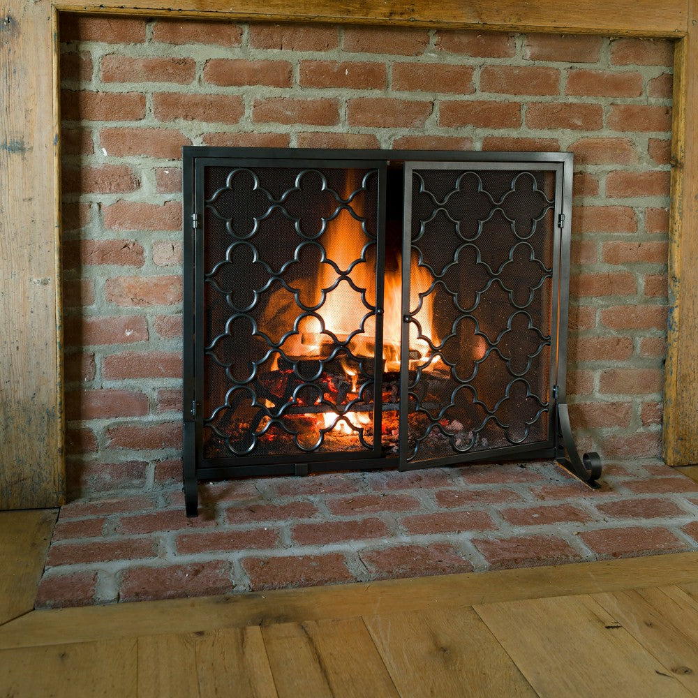 Small Geometric Screen w/Doors, 38"W x 31"H | Plow & Hearth