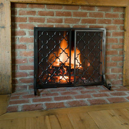 Small Geometric Screen w/Doors, 38"W x 31"H | Plow & Hearth