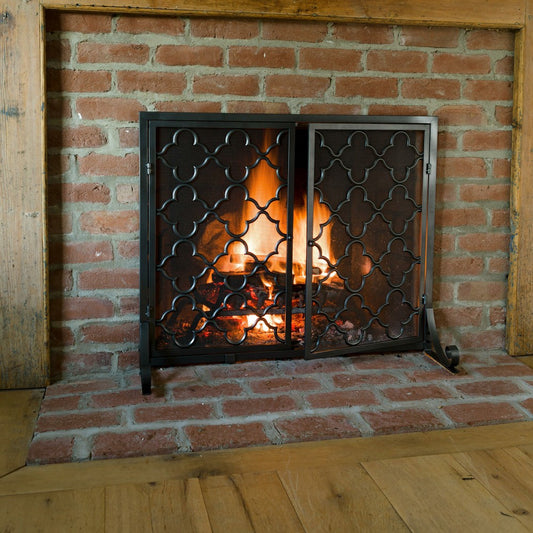 Small Geometric Screen w/Doors, 38"W x 31"H | Plow & Hearth