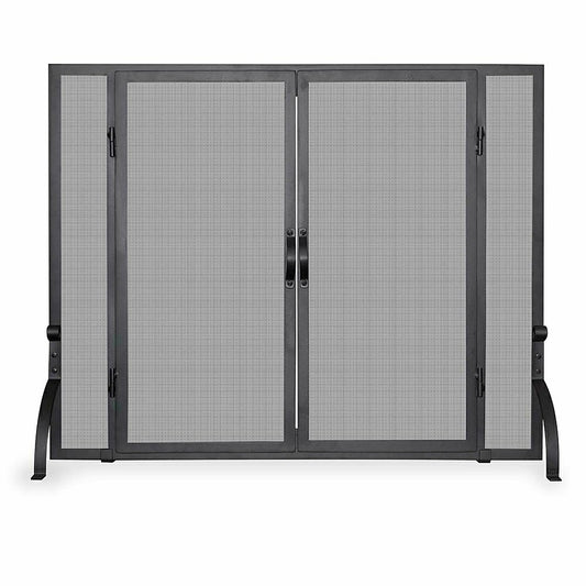 Single Panel Wrought Iron Fireplace Screen w/Doors | Plow & Hearth