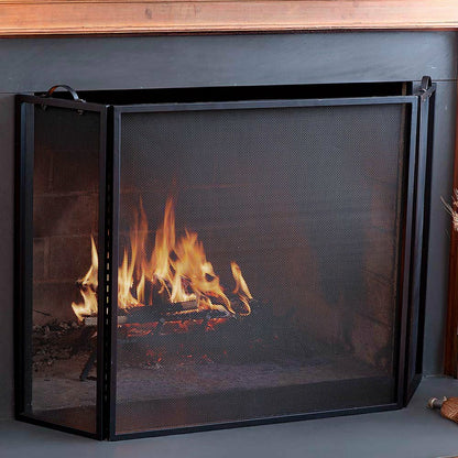 Classic Tri-Fold Flat-Guard Fire Screen | Plow & Hearth
