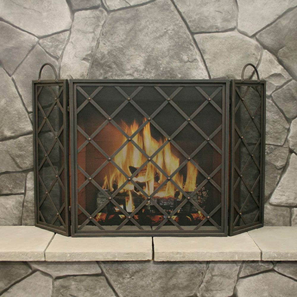 Iron Weave Tri Panel Screen | Plow & Hearth