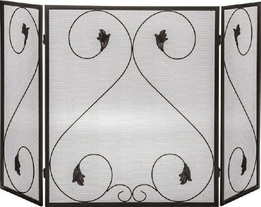 3 Fold Screen, Leaf & Scroll Design | Plow & Hearth