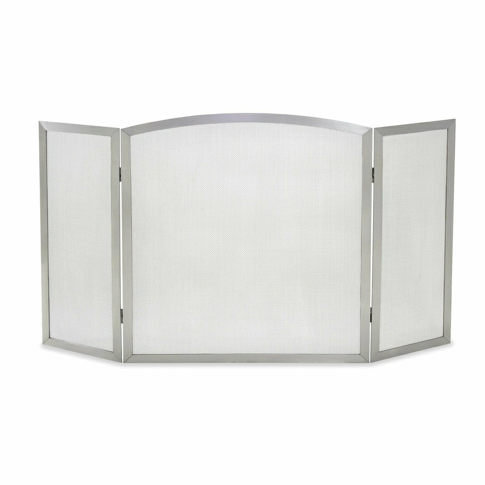 Stainless Steel Newport Tri-Folding Fireplace Screen | Plow & Hearth