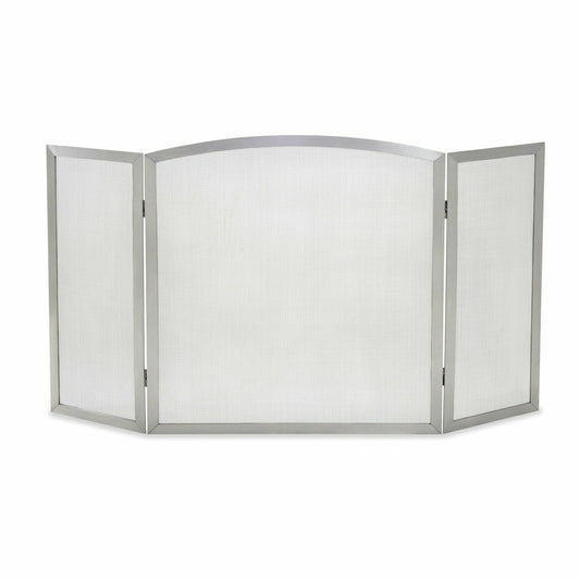 Stainless Steel Newport Tri-Folding Fireplace Screen | Plow & Hearth