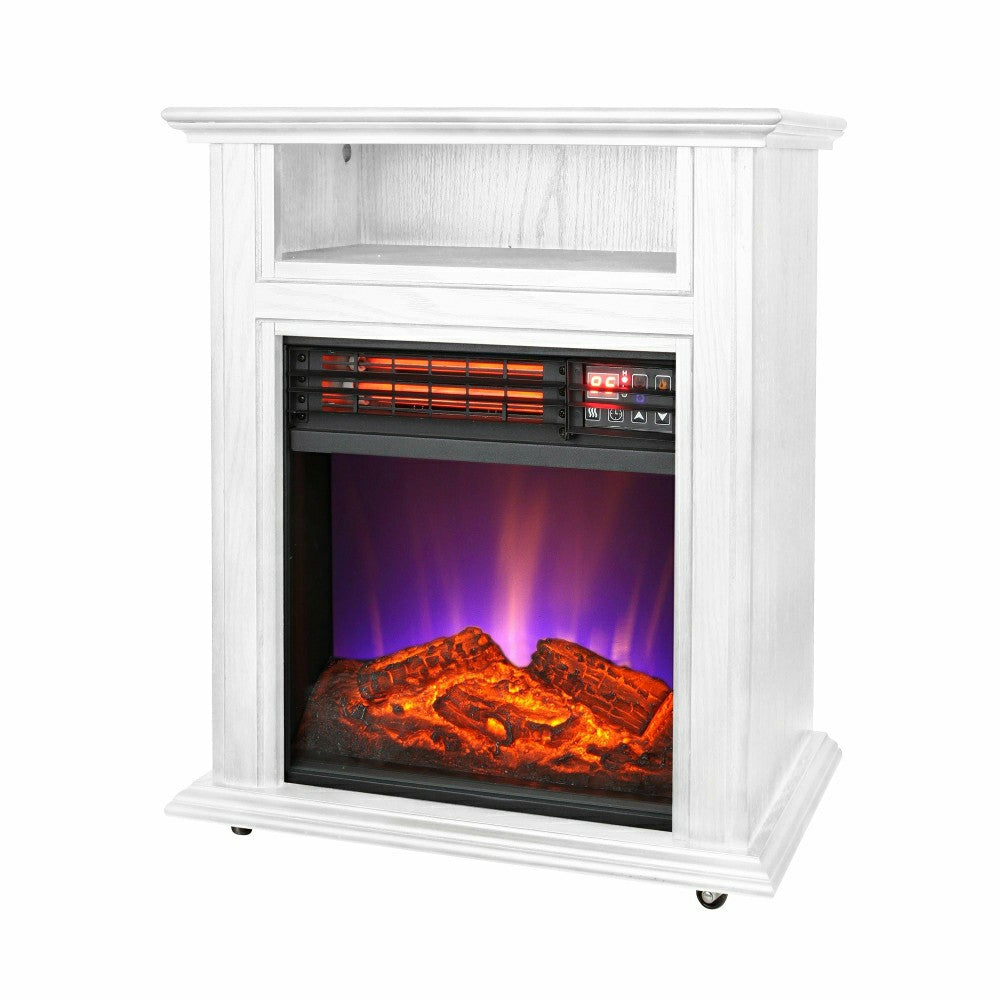 Crestview Mobile Quartz Fireplace Heater on Castors | Plow & Hearth