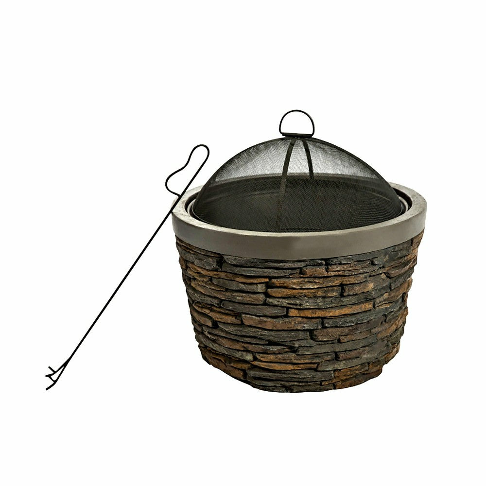 Stacked Stone Wood Burning Fire Pit | Plow & Hearth