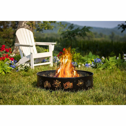 Flags and Fireworks Metal Fire Ring | Plow & Hearth