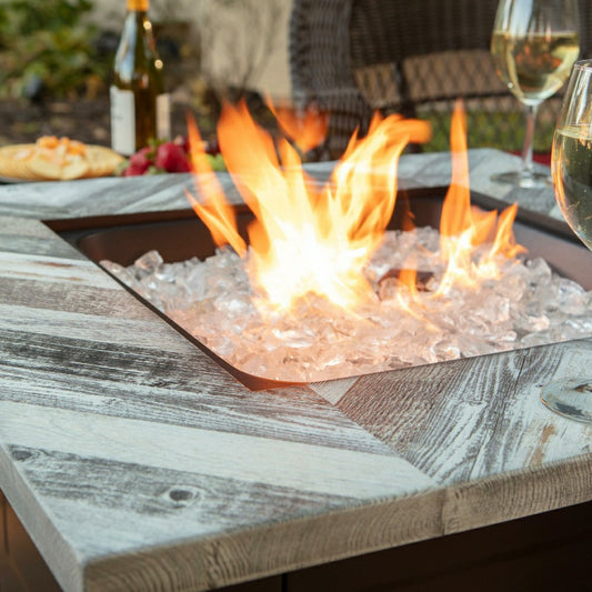 Berwyn Outdoor LP Gas Fire Pit with Printed Resin Mantel, 30" | Plow & Hearth