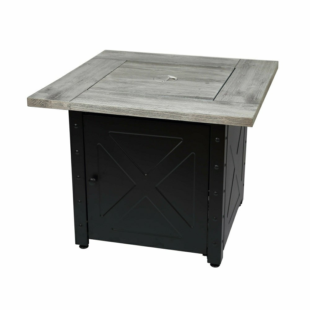 Barnesdale Outdoor LP Gas Fire Pit with Printed Resin Mantel, 30" | Plow & Hearth