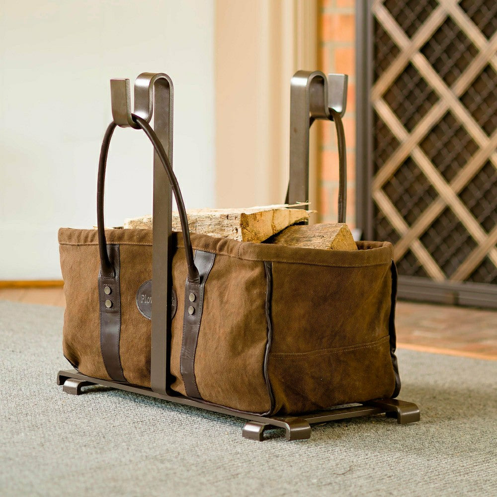 Heavy Duty Canvas Log Carrier w/Leather Handles | Plow & Hearth