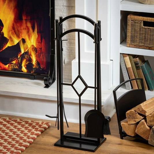 Diamond 5 Piece Fireplace Toolset | Plow & Hearth