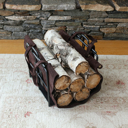 Wright Design Wood Holder with Suede Carrier | Plow & Hearth