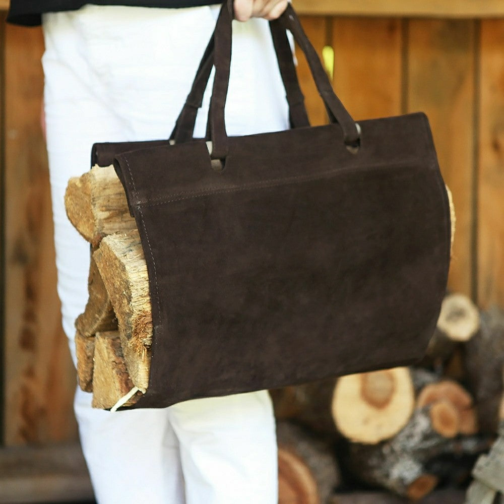 Suede Log Carriers | Plow & Hearth