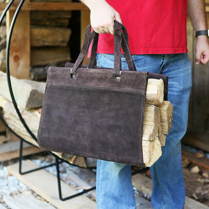 Suede Log Carriers | Plow & Hearth