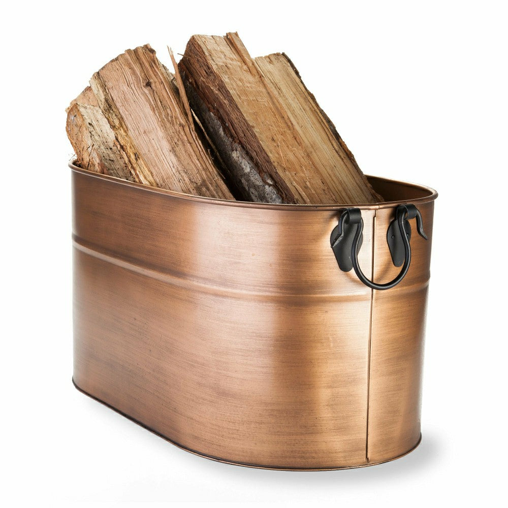 Large Copper Firewood Bucket | Plow & Hearth