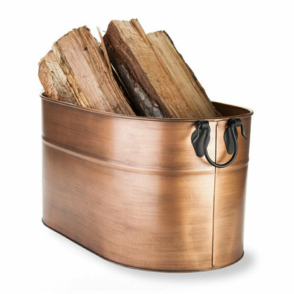 Large Copper Firewood Bucket | Plow & Hearth