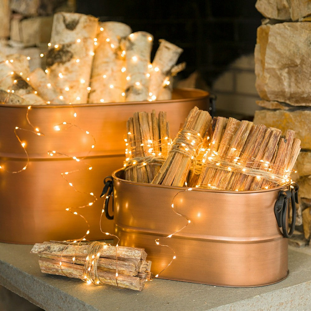 Large Copper Firewood Bucket | Plow & Hearth