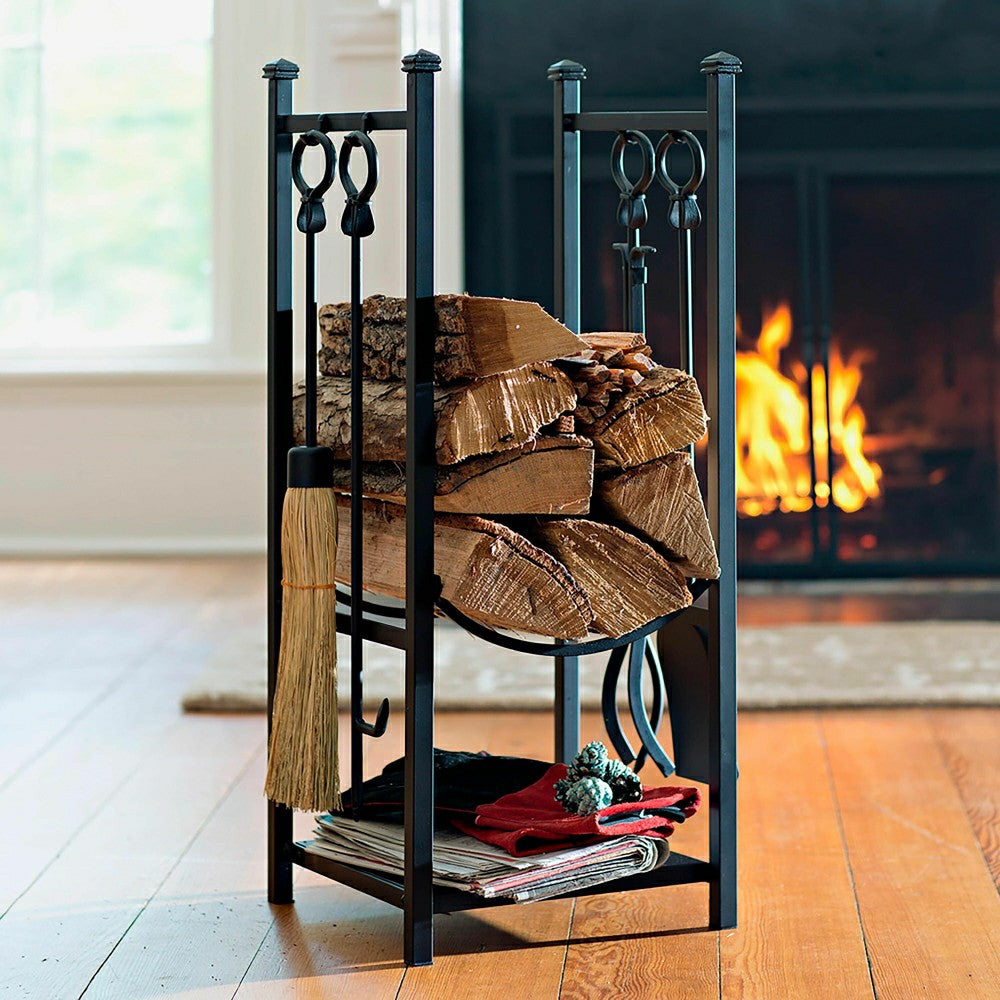 Wood Rack With Tools | Plow & Hearth