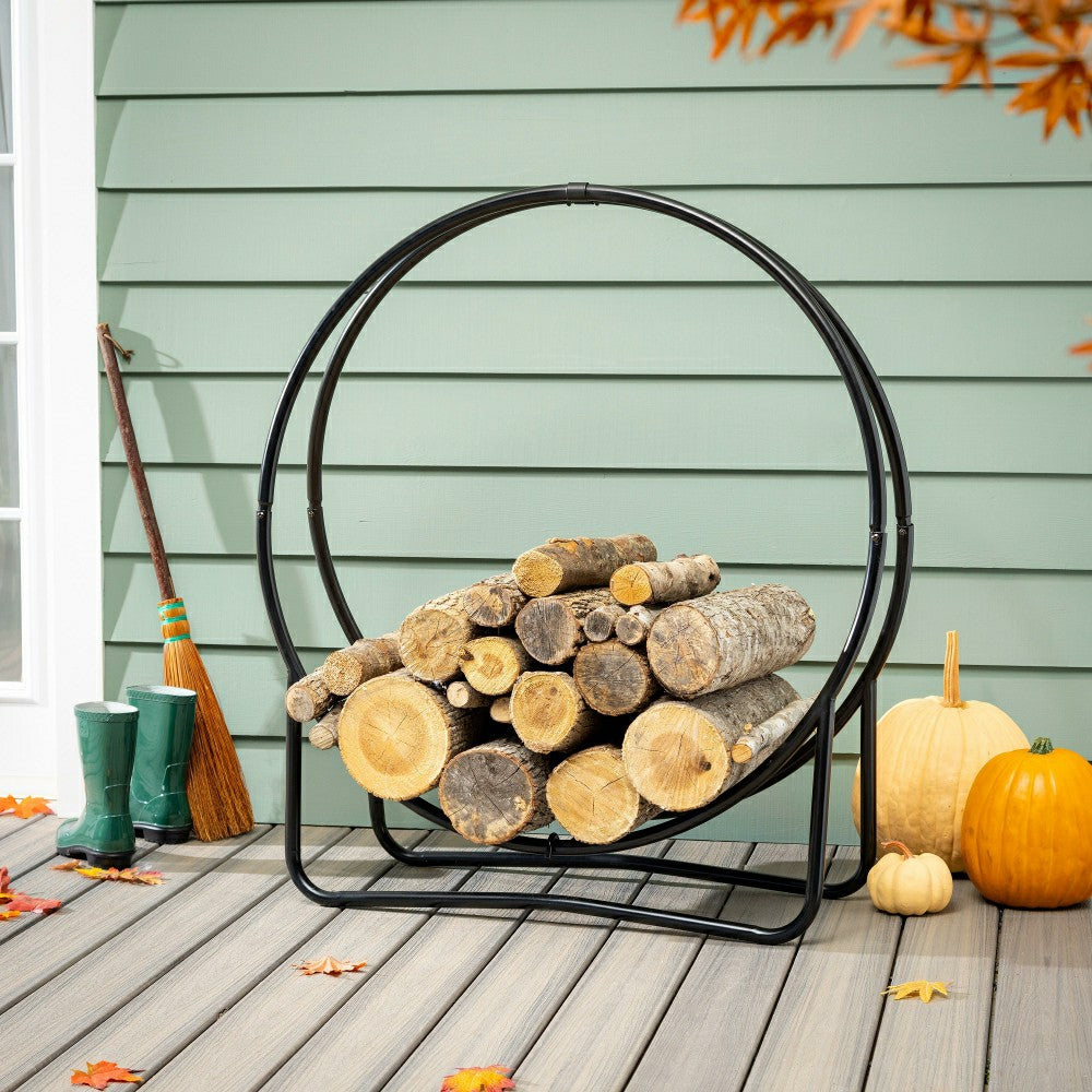 Hoop Style Firewood Holder | Plow & Hearth
