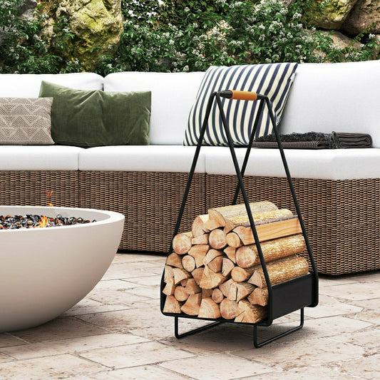 Metal Log Holder with Handle | Plow & Hearth