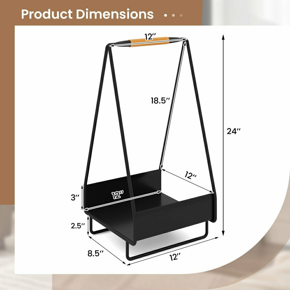 Metal Log Holder with Handle | Plow & Hearth