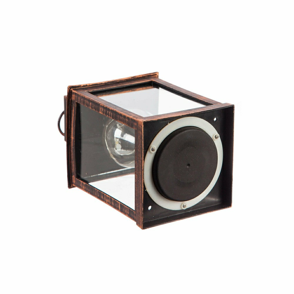 8.5"H Battery Operated Twinkling Light Bulb Lantern, Brushed Bronze; S | Plow & Hearth