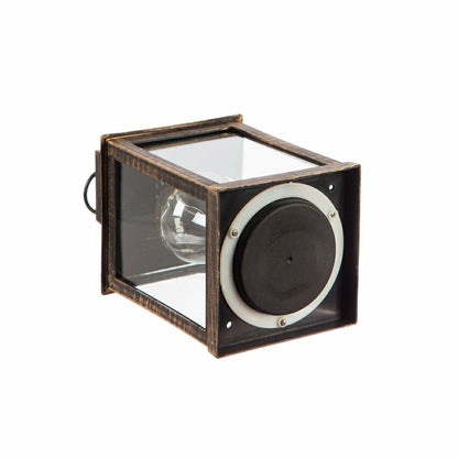 8.5"H Battery Operated Twinkling Light Bulb Lantern, Black with Brushe | Plow & Hearth