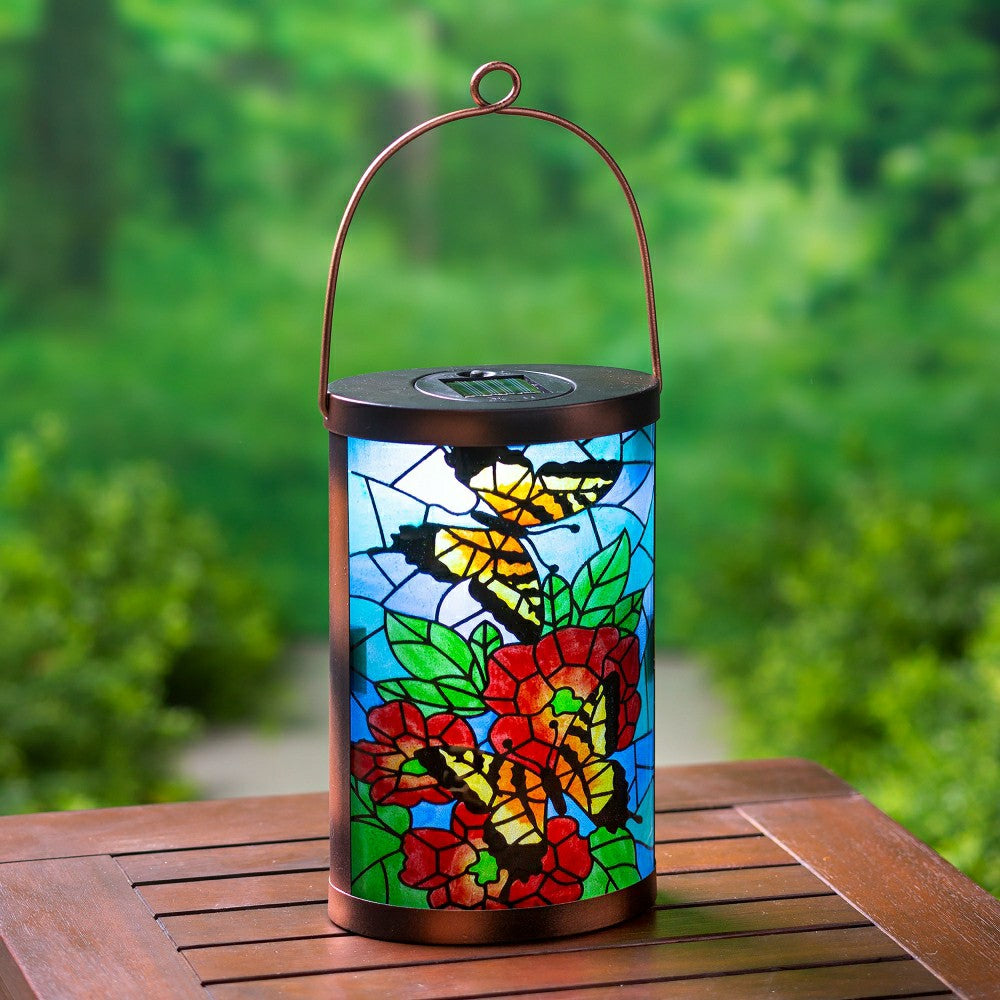 Mosaic Butterfly Solar Lantern | Plow & Hearth