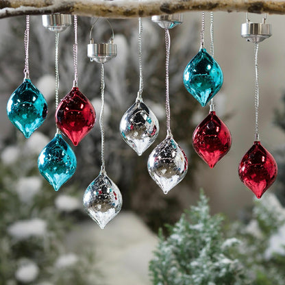 Color Changing Mercury Glass Solar Ornaments, Set of 3 | Plow & Hearth