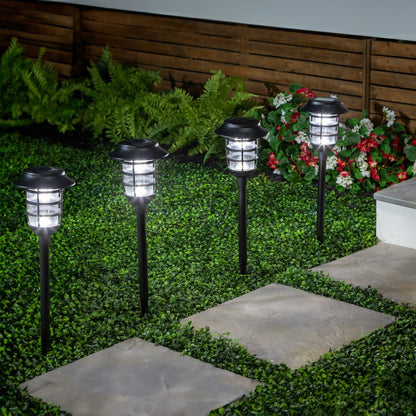 Black Solar Pathway Light Set of 4 | Plow & Hearth