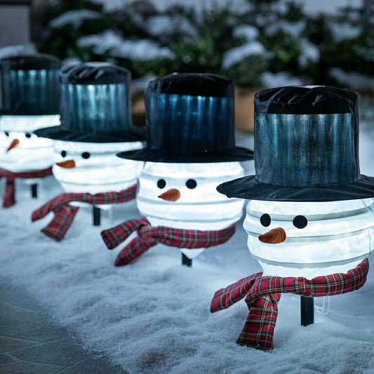 Snowman Path Light Covers, Set of 4 | Plow & Hearth
