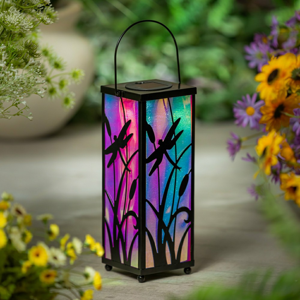 Iridescent Dragonfly Solar Lantern, 11.4" H | Plow & Hearth