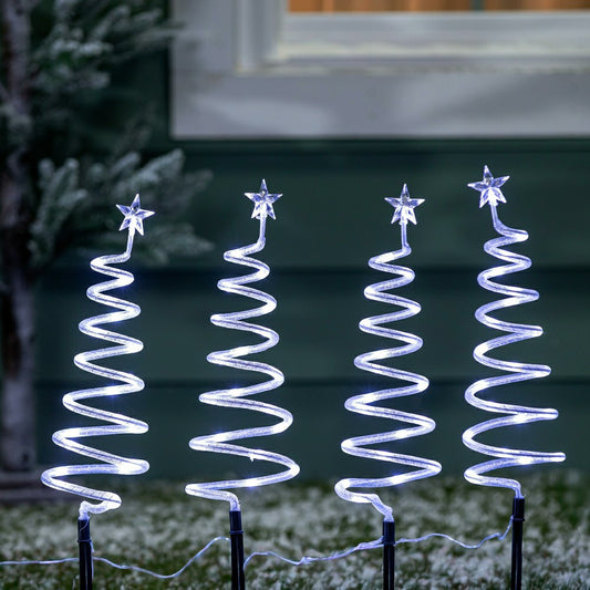Shades of Emerald Garden Path Lighting, LED Path Lights, Swirly Tree,  | Plow & Hearth