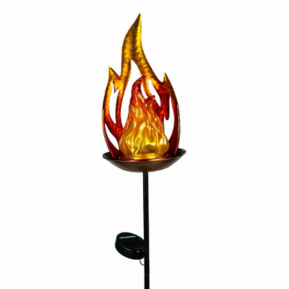 solar flame garden stake | Plow & Hearth