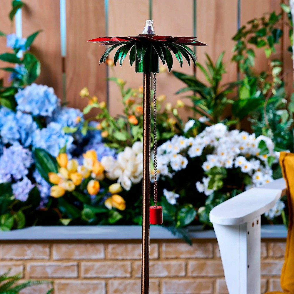 Outdoor Metal Flower Garden Tiki Torch with Snuffer | Plow & Hearth