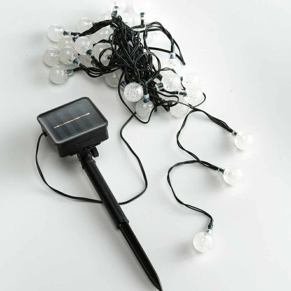 Multi-Function Solar Ball String Lights With Warm White LEDs | Plow & Hearth